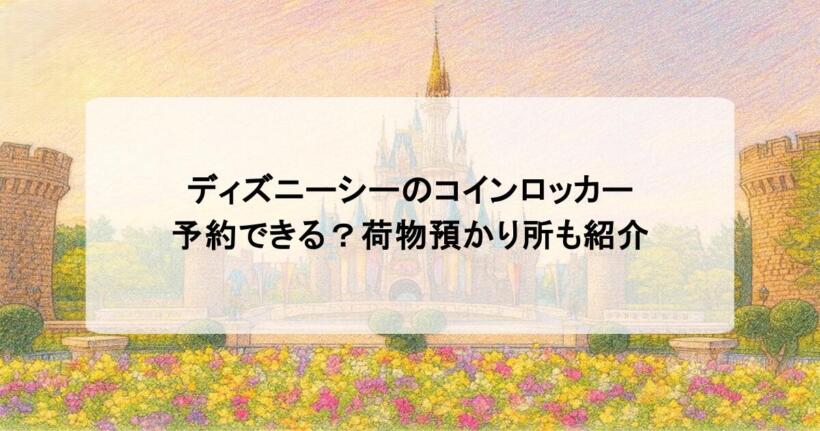 ディズニーシーのコインロッカーは予約できる？荷物預かり所も紹介